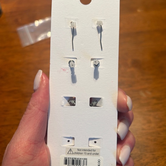 NWT Express Set of 3 Hoop and Drop Earrings Silver Tones - Picture 5 of 5